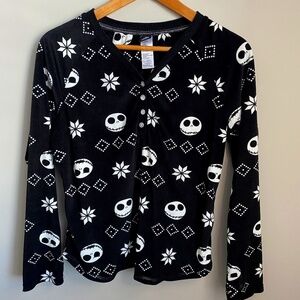 Disney The Nightmare‎ Before Christmas Women's Black Print Sleep Shirt Medium